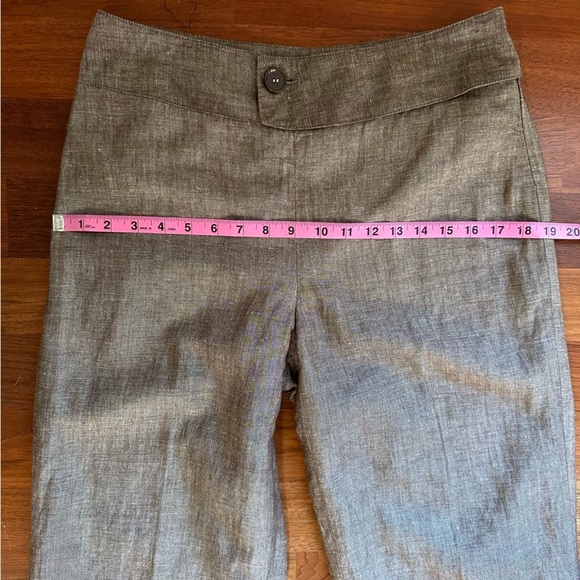 David N  Brown Linen Blend Crop Wide‎ Leg Pant Size: 8 - Picture 7 of 12